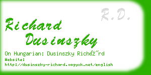 richard dusinszky business card